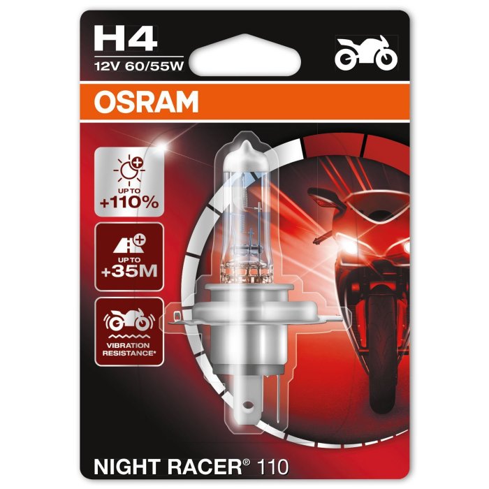 重機款 預購 Moto H4 Osram Night Racer 110 , Silver +130M , GE MegaLight +120% Philips