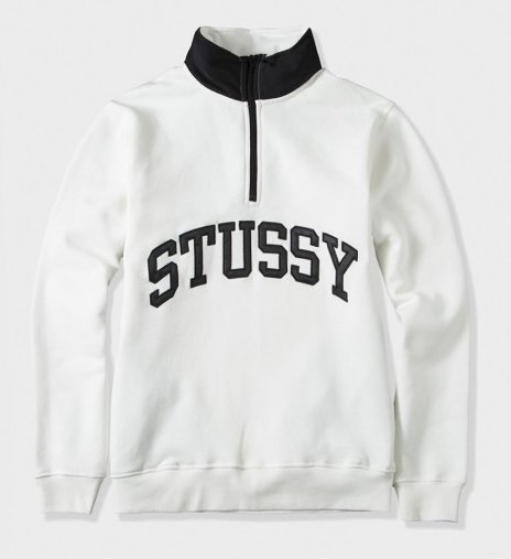 【超搶手】全新正品 2015 秋冬 最新款 STUSSY FLEECE MOCK NECK 半拉 棉外套 白色M