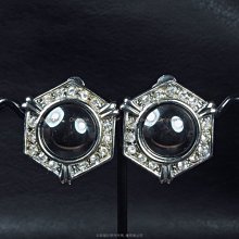 珍珠林~展示品出清 14MM黑膽石六角耳環 數量有限 售完為止#340
