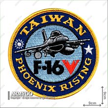 【ARMYGO】空軍F-16 V 戰鬥機 機種章 (黃框版)