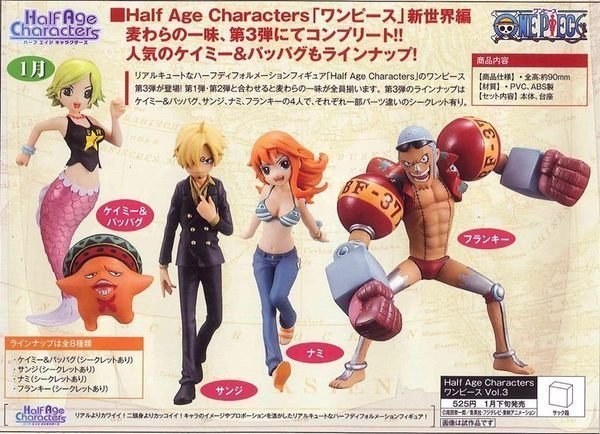 【動漫瘋】 日版 Half Age Characters 海賊王 半Q版 3 兩年後 一般版 4款 佛朗基 娜美 香吉士