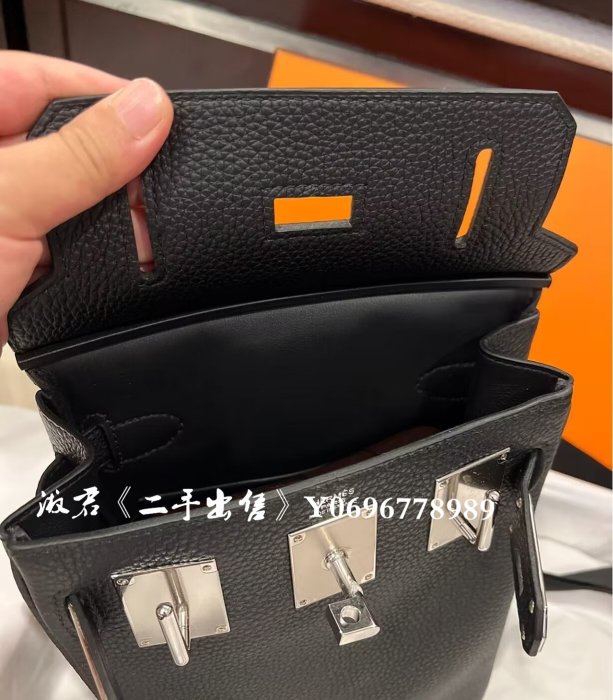 二手出售 Hermès 愛馬仕 hac a dos 黑銀 男女同款 小號 背包