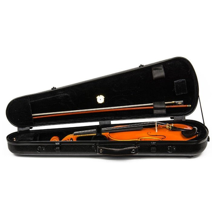 【臺灣優質樂器】小提琴琴盒 黑色提琴輪廓 三角琴盒 防水防潮 44尺寸