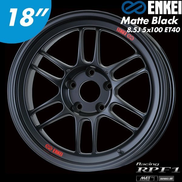 【Power Parts】ENKEI RPF1 鋁圈 18&quot; 8.5J 5x100 ET40 Matte Black 黑