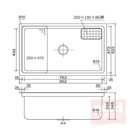 【路德廚衛】Lofn Rindr方型手工不鏽鋼水槽- KSSX-9000R 方形不銹鋼功能性水槽(平接、下崁適用)