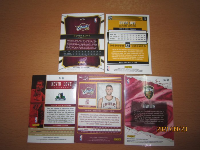 網拍讀賣~KEVIN LOVE~SELECT~OPTIC~STUDIO~COURT KINGS~ELITE~普特卡~5張