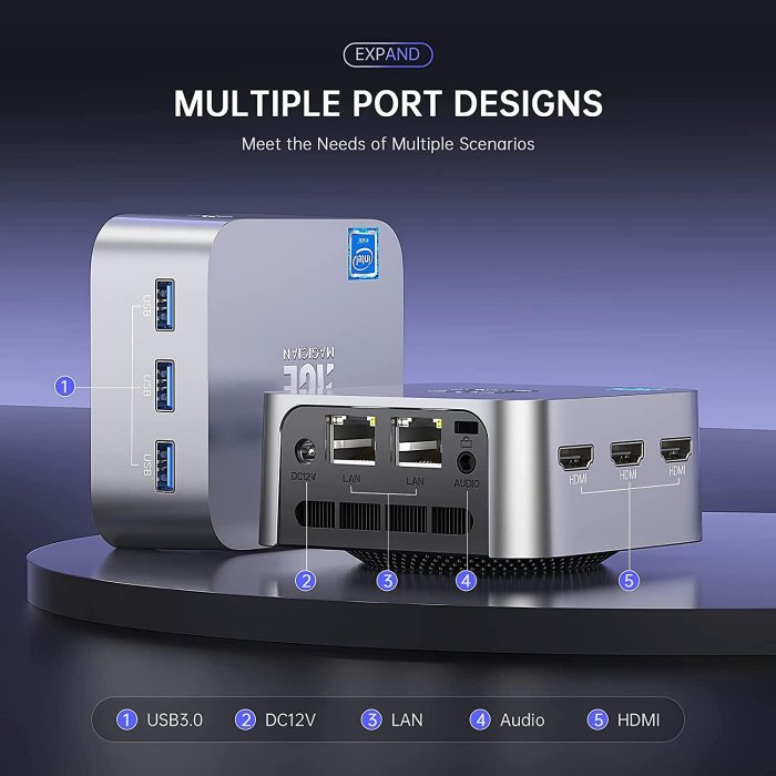 ACEMAGICIAN Mini Micro PC Windows 11Pro, Intel 11th Gen 4 Cores N5095 迷你電腦