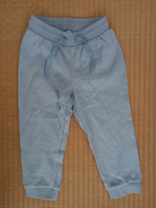 ╭♥︎喬喬屋♥︎╯[H&M]現貨@BABY@ 有機棉雜藍色微刷毛內裡長褲 92(1.5-2y)