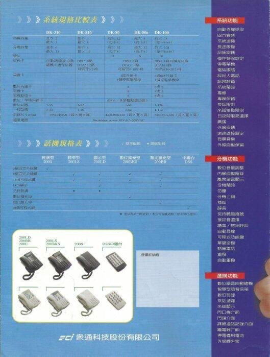 FCI DK 816(408) + DKT-500LD 9台 + 408擴充卡 螢幕話機 來電顯示 眾通 騰翔 總機