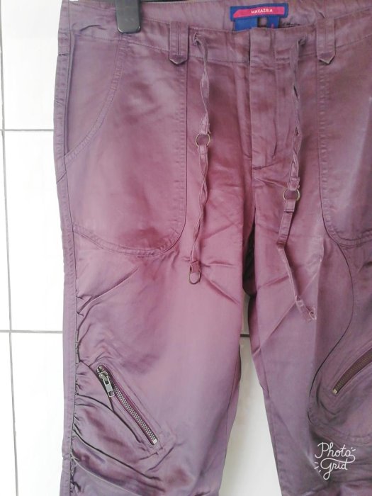 BCBG深紫緞面口袋休閒褲8號(PN0024)