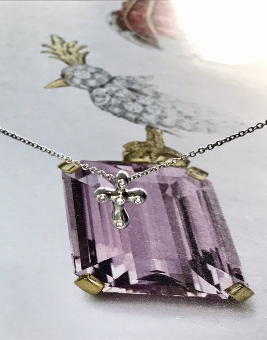 Tiffany &Co. 附原廠盒 pt950 白金 鑽石 十字架項鍊