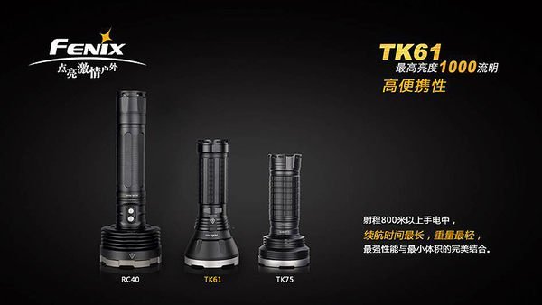 【電筒王 論壇有分享文】Fenix TK61 XM-L2 戶外強光狩獵充電1000流明手電筒