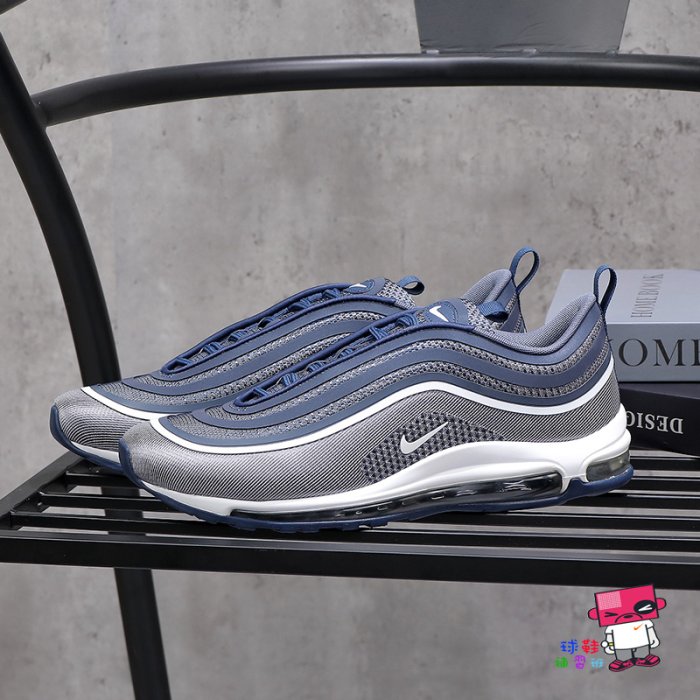 球鞋補習班特價優惠NIKE AIR MAX 97 ULTRA 17 藍銀3M反光氣墊銀