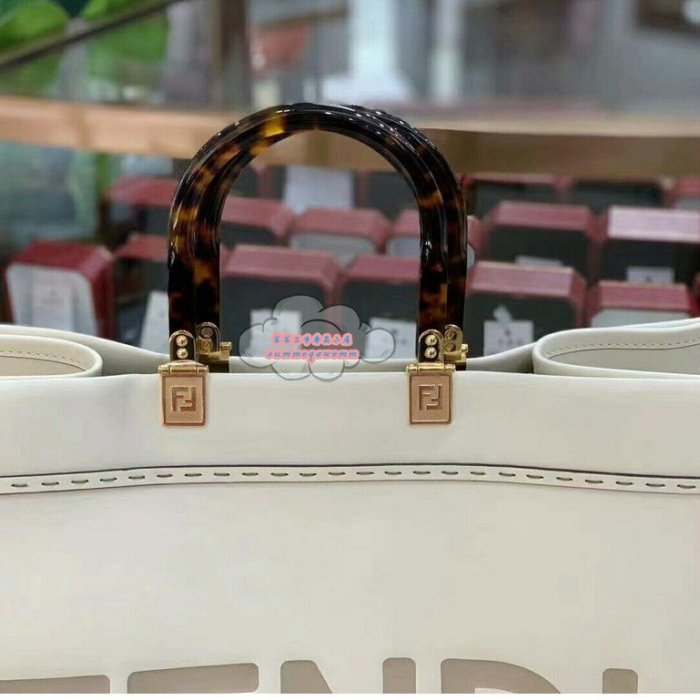 （芸芸二手）FENDI 芬迪 白色 Sunshine TOTE 大號 托特包/購物袋/手提包/手提袋8BH372