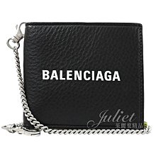 【茱麗葉精品】全新商品 BALENCIAGA 512681 經典牛皮對開零錢短夾.黑/螢光黃-附金屬掛鍊 現貨