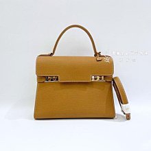 遠麗精品(板橋店) Y1388 Delvaux Tempete MM 棕色手提肩背包