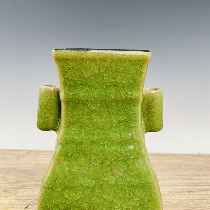 古瓷器 古董瓷器 回流官瓷冰片花瓶高23公分直徑13公分編號20060030240-27615