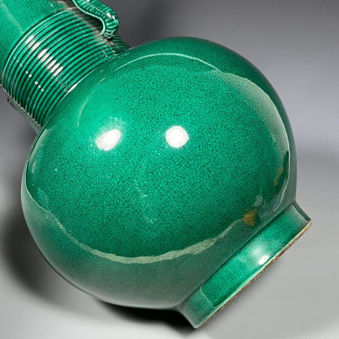 清康熙孔雀綠釉象鼻耳瓶 高36.5厘米寬20.5厘米 288232