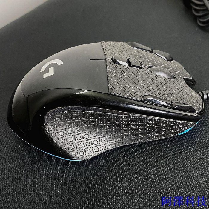 阿澤科技適用於羅技G300s滑鼠防滑貼黑色耐磨吸汗貼膜