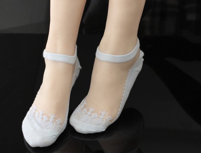 ✨巴洛克船型水晶襪✨短襪 隱形襪 淺口 玻璃襪 透膚 現貨 女襪 襪子 透明