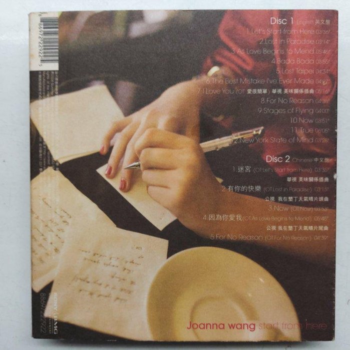 王若琳 JOANNA WANG -START FROM HERE 2CD （附紙盒） 2008年 BMG發行-1