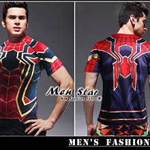 【Men Star】免運費 復仇者聯盟 3 無限之戰 新款 鋼鐵蜘蛛人 彈力運動衣 marvel 短袖T桖 瑜珈舞蹈服