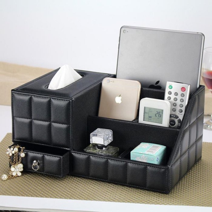 新款 創意🔥免運費🔥多功能面紙盒  歐式創意皮革桌上收納 質感 收納盒 置物盒 衛生紙盒架 紙巾盒 收納盒 抽紙盒