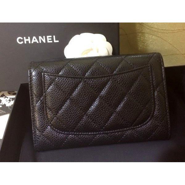 Chanel 香奈兒 A31505 Small wallet 中夾 荔枝紋 黑銀