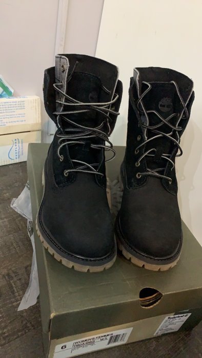 timberland anti-fatigue 全新女款黑色 類似單寧雙層設計 靴