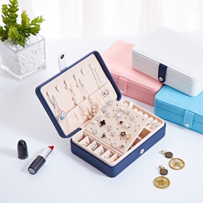 【熱賣下殺】首飾盒首飾盒收納盒公主歐式韓國小便攜耳釘收納珠寶項