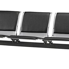 [ 家事達 ] OA354-6 銀網面 三人座排椅 ~ 黑皮 特價 等候椅 /候診椅/聯結座椅