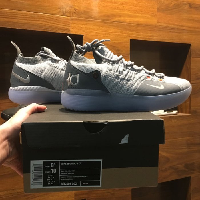 NIKE ZOOM KD 11 EP COOL GREY 灰銀 雪花 襪套 運動籃球鞋 男鞋 AO2605-002