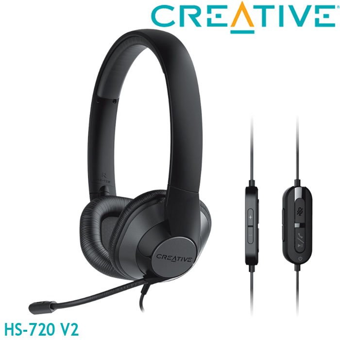 【MR3C】缺貨 含稅公司貨 CREATIVE 創新未來 HS-720 V2 抗噪 頭戴式耳機麥克風