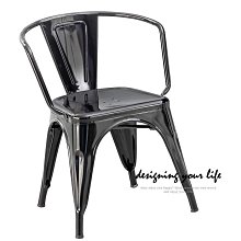 【設計私生活 】蒂卡波工業風鐵皮餐椅-黑(部份地區免運費)112A
