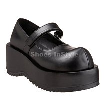 Shoes InStyle《三吋》美國品牌 DEMONIA 原廠正品龐克歌德蘿莉厚底瑪麗珍大頭鞋 有大尺碼 『黑色』