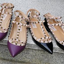 Valentino 汎倫鐵諾 Rockstud FWS00375 Kitten 龐克卯釘 紫/裸 中跟鞋 現貨