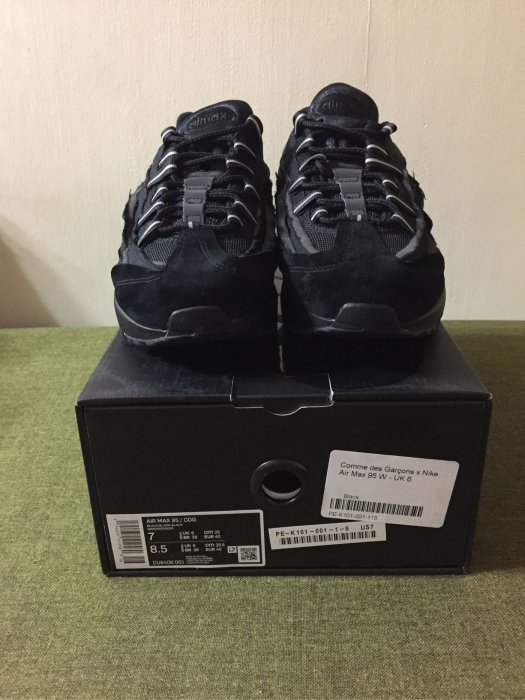 全新正品CDG x Nike Air Max 95 W 黑色UK6 25.5CM 川久保玲女鞋現貨