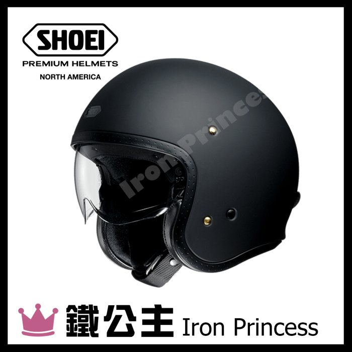 【鐵公主騎士部品】日本 SHOEI J-O 霧銀3/4罩 安全帽 時尚 復古 嬉皮 哈雷 偉士 凱旋 可掀內鏡片 咖啡