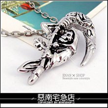 惡南宅急店【7257A】獨家單品‧合金項鍊立體『死神隱約』中性男女皆可‧單條價