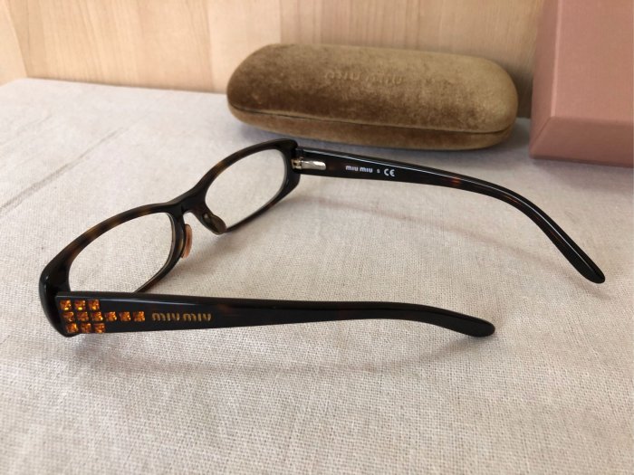 Angelia 百貨專櫃名品 Miu Miu 現貨 限量款絕版品 女性優雅琥珀色鏡框鏡架眼鏡