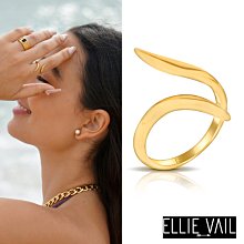 ELLIE VAIL 邁阿密防水珠寶 立體雙弦月 金色造型戒指 Evonne