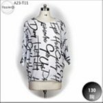 大小尺碼 Rippleⓔ A23-T11 歐美 寬鬆 字母印花 圖案 圓領 網紗 長版上衣
