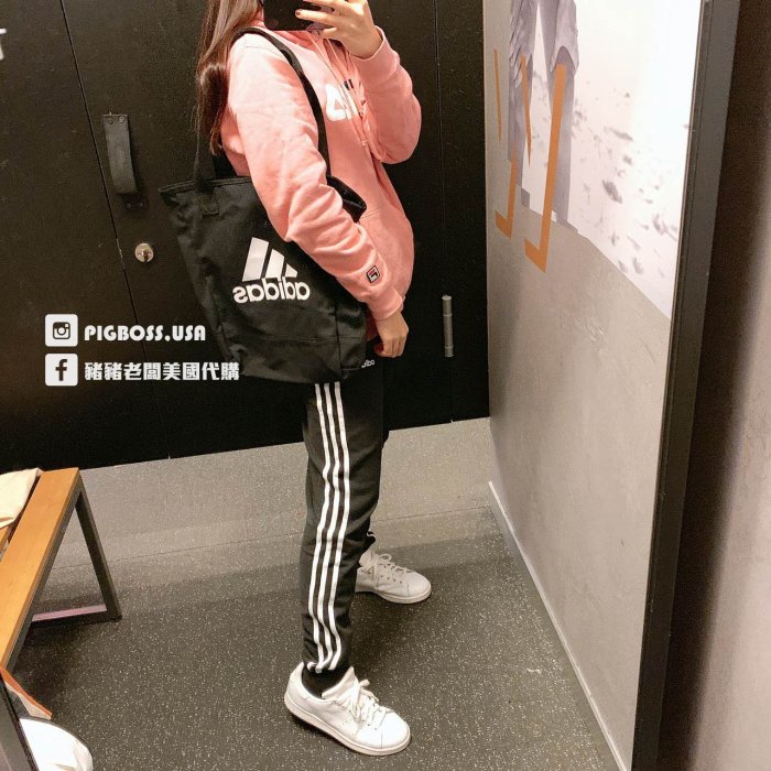 【豬豬老闆】ADIDAS BAG 休閒 購物袋 帆布袋 手提包 托特包 黑 FN1370 米白 FN1369