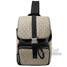 【茱麗葉精品】全新精品 MICHAEL KORS 專櫃商品 COOPER 印花皮革休閒單肩後背包.棕/黑 現貨