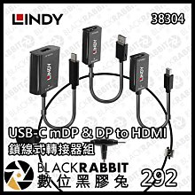 數位黑膠兔【 LINDY 林帝 38304 USB-C mDP & DP to HDMI 鎖線式轉接器組 】 傳輸線