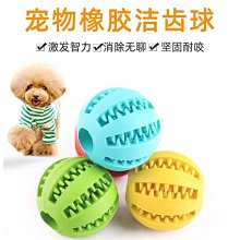 【🐱🐶培菓寵物48H出貨🐰🐹】dyy》 寵物潔牙潔齒玩具球橡彈力益智漏食球 大號-顏色隨機 特價69元