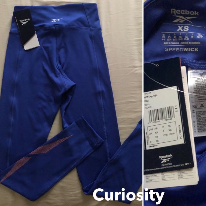【Curiosity】Reebok 緊身長褲緊身褲貼腿褲Leggings 藍色 歐規XS $1980↘$999