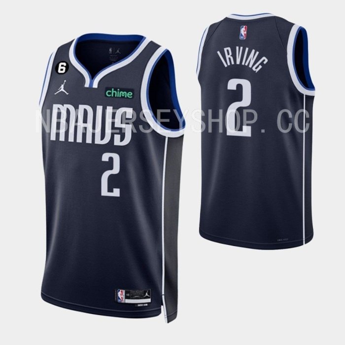 NBA 2022-23 男式全新原創 NBA 達拉斯小牛隊 #2 Kyrie Irving 聲明版黑色球衣 Swingman 熱