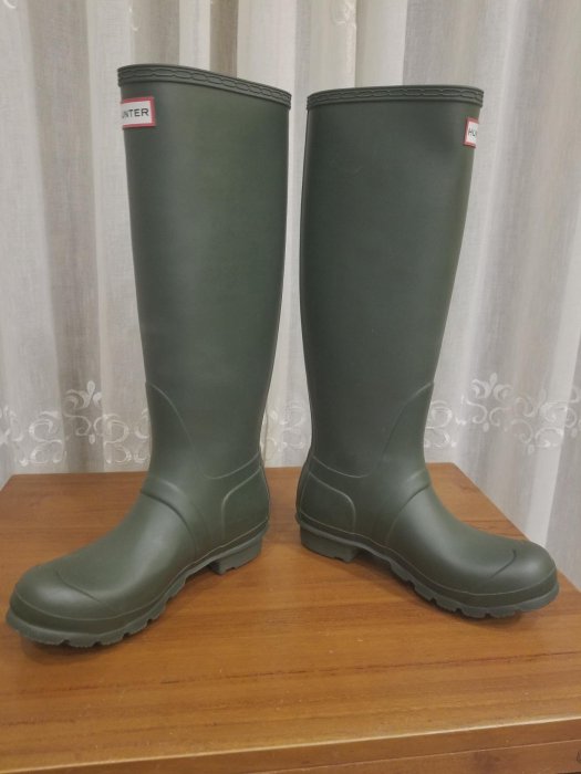 ♡台灣專櫃貨-英國Hunter Boots 長靴 雨靴 雨鞋EU37/UK4墨綠色橄欖綠霧面 ◇建議EU36/UK3/日本碼23以下穿◇原價5000左右