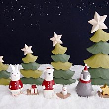 乾媽店。數量限定!! 日本 T-LAB 手工製作 原木雕刻 聖誕動物拉禮物 聖誕節限定 攞飾 裝飾品